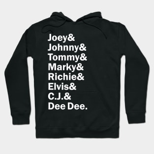 Funny Names x Ramones (Joey, Johnny, Dee Dee, Tommy, Marky, C Jay, Richie, Elvis) Hoodie